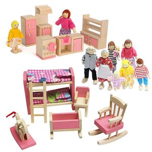 Poupées Miniature en bois maison de poupée meubles maison jouer jouets chambre salon salle à manger poupées accessoires jouets pour enfants cadeaux 231019