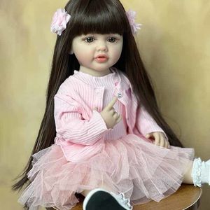 Muñecas Silicone Baby Girl Reborn Doll con ropa cortada Hermosa Realista Princesa Nacida Niño Niño Juguete Regalo 55 cm 22 pulgadas 230830