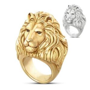 Dominineering Lion Head Ring Accesorios de joyas baratas Joyas al por mayor Hombres Anillos Halloween Anillos para hombres Cosas geniales Anillos gruesos
