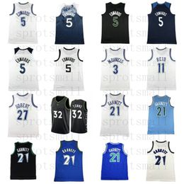 2023/24 # 5 Anthony Edwards 32 Karl-Anthony Towns City Basketball Jerseys Mens Jaden McDaniels Naz Reid Rudy Gobert 21 Kevin Garnett Cream Retro Shirt