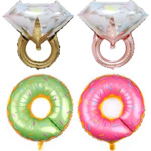 Globos de aluminio de Donut, globo con forma de anillo de diamante para boda, compromiso, historia de amor, globo de helio para fiesta