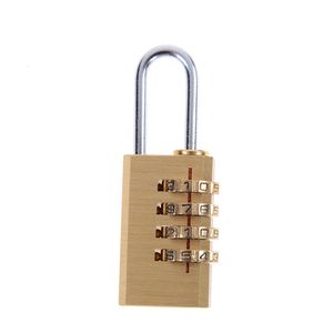 Serrures de porte 1pc Laiton Mini 4 Chiffres Numéro Mot de Passe Code Serrure Combinaison Cadenas Cadenas Réinitialisable pour Sac de Voyage Porte 6cmx2cmx1cm 230614