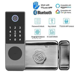 Door Locks IP65 Waterproof TTLock Fingerprint Smart Lock Outdoor Gate Bluetooth Password 13.56MHz IC Card Deadbolt+Mechanical Key HKD230904