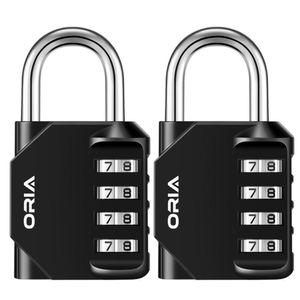 Door Locks ORIA Combination Padlock 2PCS Password Locks 4 Digit Waterproof Outdoor Lock For Door Suitcase Bag Package Cabinet Locker Window 230614