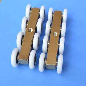 Poulie de porte coulissante de meubles en bois ultra-silencieux piste de suspension roue en nylon accessoires de quincaillerie de roulement de verre