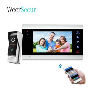 Sclouches de portes Tuya 7 pouces écran Wired WiFi Smart IP Vidéo Door Shewell Téléphone Intercom Système