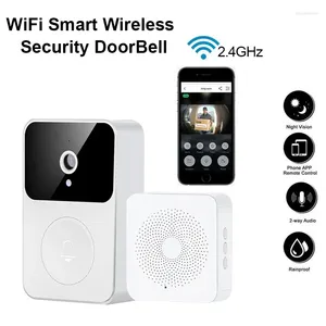 Sonnettes X9 Home Bienvenue Sonnette intelligente sans fil étanche à distance APP Smart Door Bell Carillon pour téléphone portable