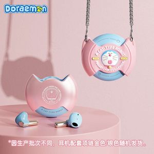 Doraemon / Rock TWS Cartoon suspendu le cou portable mini-écouteurs Bluetooth rotatifs