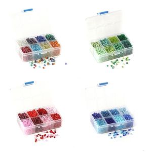 Doreen Glass Seed Round Rocailles Mixed Color for DIY Making Bracelet Jewelry Loose Beads 4/5mm. 1 boîte (1900 pièces/boîte)