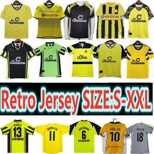 DORTMUND RETRO CONFORT HAUTE QUALITÉ Maillots de football 1988 1989 1994 1995 1996 1997 1998 2000 2001 2012 2013 Shirt de football vintage Borussia Moller Reus 88 89 94 95 96