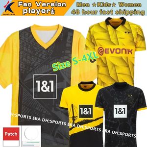 Dortmunds 23-24 Jerseys de fútbol Trikot 50º Anniversary Anniversary Football Shirt Kit 2023 2024 Borussia Sancho Reus Home Away Moukoko Brandt Fans Jugador Tamaños-4xl