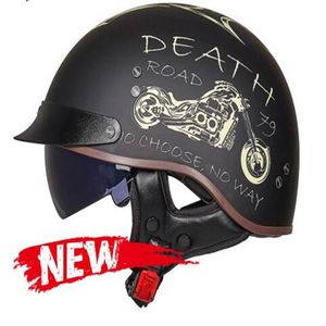 Certification DOT Retro Motorcycle Casque Moto HELMET SCOOTER Vintage Half Face Biker Motorbike Crash Moto Helmet Casco Moto269p