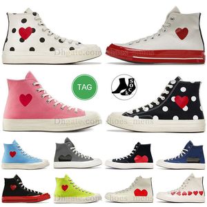 Dot Sneakers Diseñador 1970 Pink Casual Shoes Man Canvas Black Loafer High-Cut Heart Heart Paattern Pattern Skate Dhgates Blue Boot Top Low White White Entrenadores