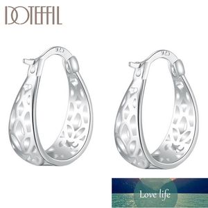 DOTEFFIL 925 Sterling Silver Classic Hollow Flower Boucles d'oreilles Charm Women Party Gift Fashion Wedding Engagement Jewelry Factory price expert design Quality Latest