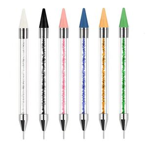 Dotting Tools 50pcsset Dualended Picker Pen Bulk Wholesale Crystals Gems Wax Pencil Nail Art Décoration 230619