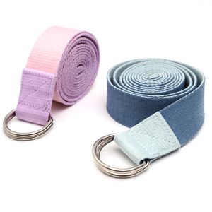 Cinghie per yoga in doppio colore Cinghie per esercizi Fasce di resistenza La fibbia regolabile con anello a D offre flessibilità per lo yoga stretching Pilates