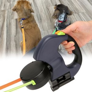 Doble correa para perros ruleta retráctil correa para caminar a caminata
