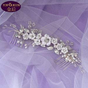 Double tête cheveux côté peigne cristal chapellerie de mariée couronne strass avec bijoux de mariage accessoires de cheveux diamant couronnes de mariée He1661