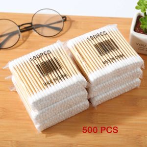 Double Head Wood Cotton Swab Women Makeup Lipstik Cotton Buds Tip Sticks Nose Ear Cleaning Health Care Tools bastoncillos oidos