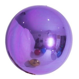 Bola reflectante inflable de PVC colorida y barata de doble capa, esfera de espejo de Navidad, globo de espejo de esfera POP UP
