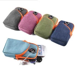 Double Poches Sports Running Arm Band Bag Case Phone Wallet Holder Running Outdoor Cycling Pouch On Hand Gym Ceinture Cover packs Pour téléphones intelligents universels
