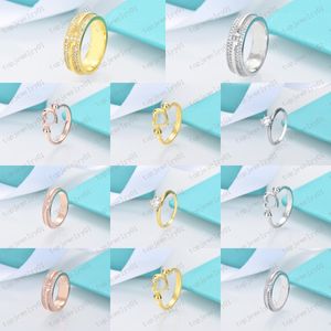 anel duplo em forma de T simples mola prata esterlina 925 anel de flecha com diamante clássico mulher joias de luxo com bolsa original