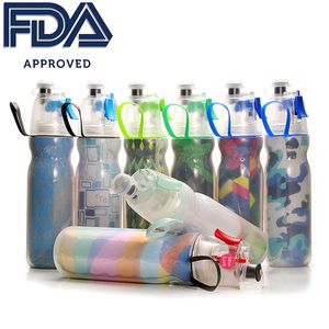 Bouteille isotherme à double paroi, bouteille d'eau brumisée de 600 ml, approuvée par la FDA, sans BPA, 20 oz