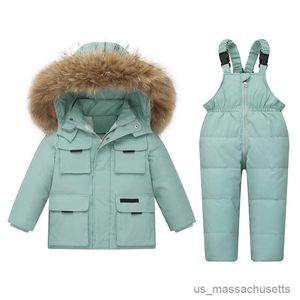 Abajo abrigo grados invierno cálido abajo chaqueta niños ropa conjunto niño niña traje de esquí niños pantalón niños ropa de diseñador R230905