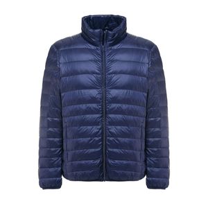 Chaqueta de plumón para hombre otoño e invierno nuevo estilo cuello alto delgado corto versión coreana venta al por mayor delgado pato blanco abajo abrigos cálidos tamaño grande M-6XL