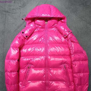 Down Parkas Mode Rose Vestes Hommes Épaissir Chaud Puffer Veste Style Classique Couple Léger Cardigan À Fermeture Éclair À Capuche Streetwear Manteaux Hiver Designer RW7M