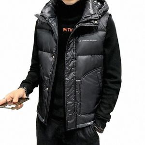 Chaleco de plumón Hombres Canadá Chaqueta de manga Cremallera Cálida Chaqueta ligera de invierno con capucha Marca de lujo Chaleco Chaquetas acolchadas Hombres 31N6 #