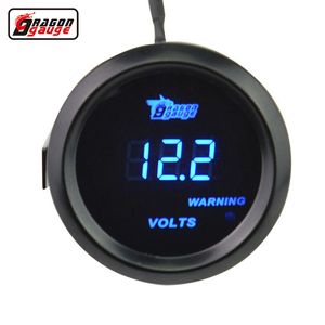 Dragon gauge 52mm Black Shell blue LED backLight Auto Car motorcycle 12V voltage meter Volt gauge Measurement range 8-18V