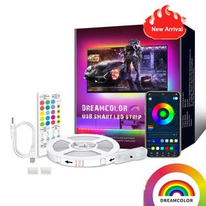 Bande lumineuse TV couleur rêve, 40 touches, Bluetooth, contrôle par application intelligente, synchronisation avec la musique, bande de fond LED RGB, lampe pour fête à la maison