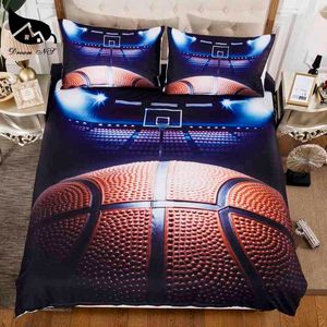 Dream Ns 3d Basketball 2/3pcs Funda de edredón Moda Deportes Ropa de cama Edredón con fundas de almohada Eu / au / us Tamaño Queen King