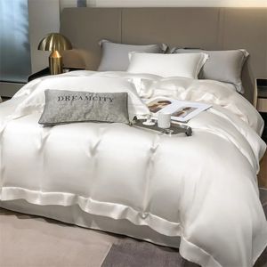 Dreamreal-Juego de cama tamaño King de bambú puro, funda nórdica de lujo orgánica, Sábana, funda de almohada, lino de enfriamiento suave, 240112