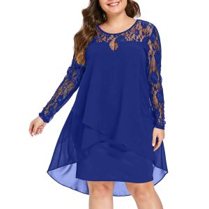 Robe robe femme Vente chaude manche en dentelle haute robe swing oneck pour les vestidos quotidiens élégants