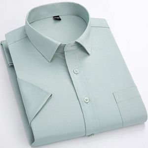 Robe hommes manches courtes Stretch robe chemise été nouveau formel affaires sociales travail bleu blanc noir Smart décontracté chemise Easycare