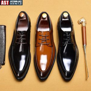 Dress Shoes 2024 Classic Business Fashion Elegant Formal Wedding Men Slip on Office Oxford para Black Brown