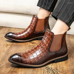 Chaussures habillées britanniques hommes motif Crocodile pointu hauts Oxford formel mariage bal retour Zapatos Hombre bottine