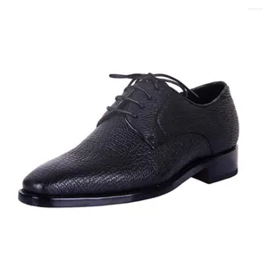 Zapatos de vestir Hulangzhishi Sharkskin con cordones de negocios masculino cuero de gama alta cómodo moda hombres formal