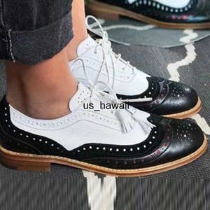 Zapatos de vestir RIBETRINI talla grande 43 mujeres oxford con cordones planos brogue flecos retro británico tacón bajo mujeres planos otoño OL zapatos elegantes mujer T230208