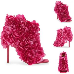 Zapatos de vestir botas cortas botas Rosa Peep Toe Stiletto tacones altos Tacones de color blanco blanco rosa Ofrecida bombas de lujo para mujeres