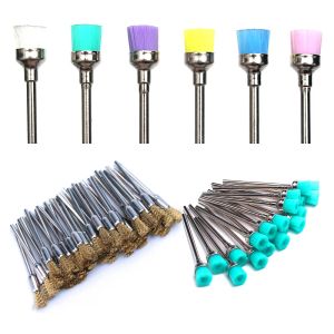 Robes 50pcs or manucure électrique forets brosse de nettoyage fraise fil de cuivre nettoyant Nail Art accessoires foret outil propre