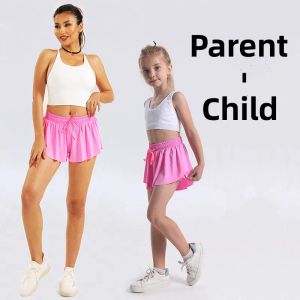 Vestidos Mariposa Pantalones cortos atléticos Mujeres Niño Spandex Juventud 2 en 1 Falda de tenis fluida para correr Deporte corto Verano Pantalones casuales frescos Chicas