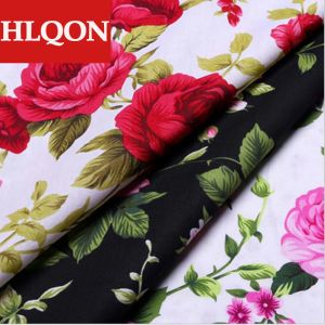 Robes de haute qualité 100% tissu de fleurs à satin imprimé en coton utilisé pour le courtepointe robe à coudre pour femmes chaussures de jupe de vêtements par 100x150 cm
