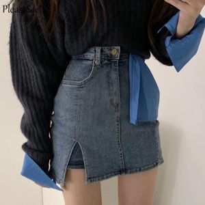 Robes Mode coréenne Streetwear Mini jupe en jean femmes été nouveau décontracté Sexy jupe mignonne femme vêtements livraison directe pas cher en gros