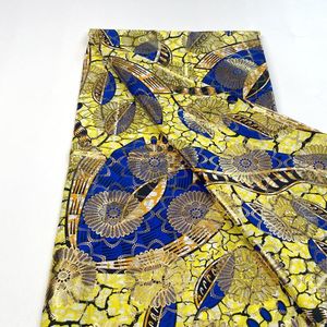 Vestidos Nuevas telas africanas de cera dorada, envoltura de algodón con estampado Batik Ankara, Material Pagne Original de alta calidad para mujer, vestido de novia
