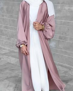 Vestidos Verano Musulmán Satén Abaya Vestido de mujer Elegante Vestido largo modesto Hijab Kimono Islam Turquía Dubai Eid Ramadán Túnica Kaftan Cardigan