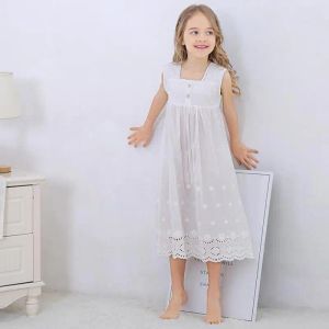 Vestidos Toddle Girl camisón blanco vestido de princesa niños Pamas camisones para niñas vestido de noche para niños vestido de dormir de encaje para niña