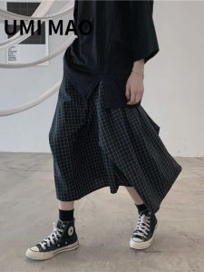 Vestidos Umi Mao Ins Ropa de mujer 2022 Primavera Otoño Nuevo Yamamoto Estilo Punk Oscuro Diseño Falda Cuadros Diseño Asimétrico Control Y2k